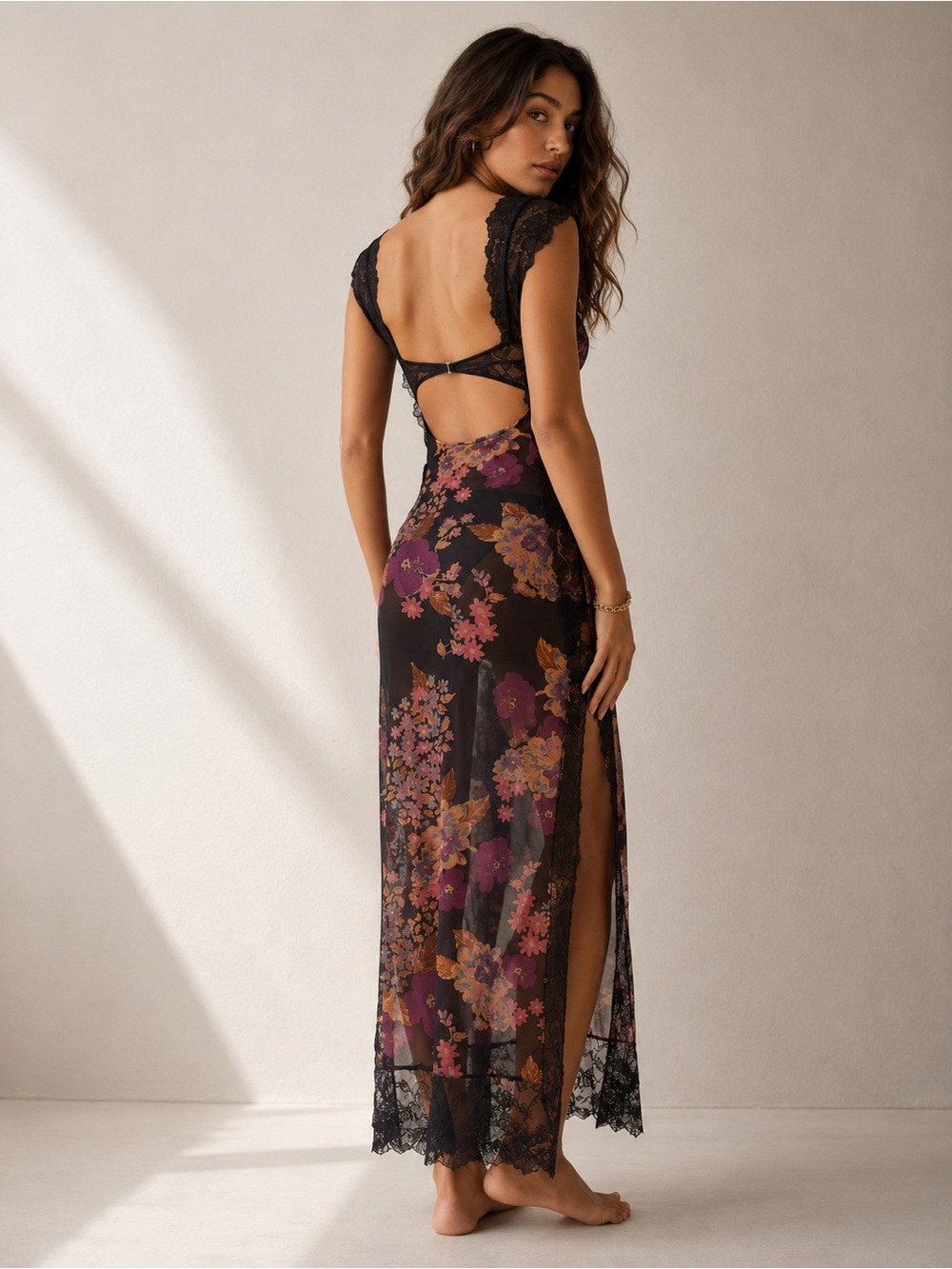 🎉LAST CHANCE🎉Free People Suddenly Fine Maxi Slip Black Combo - Picture 3 of 15